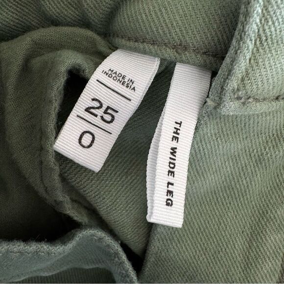 Ann Taylor LOFT High Rise Wide Leg Utility Jeans Army Green Mountain Rosemary - Picture 10 of 11